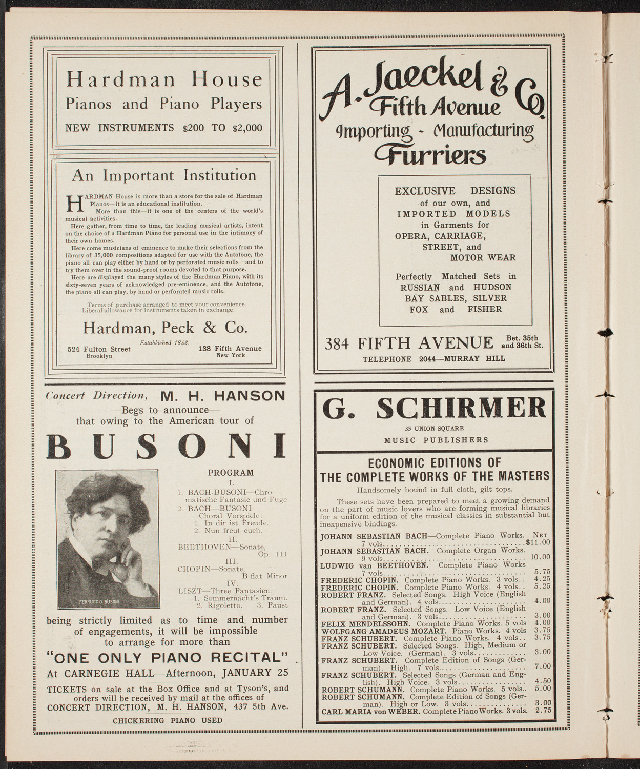 Maud Allan with The Russian Symphony Orchestra, January 20, 1910, program page 8