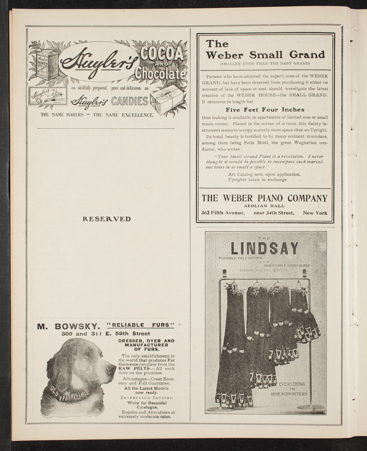 Benefit: Masonic Sanatorium for Consumptives, October 29, 1905, program page 6