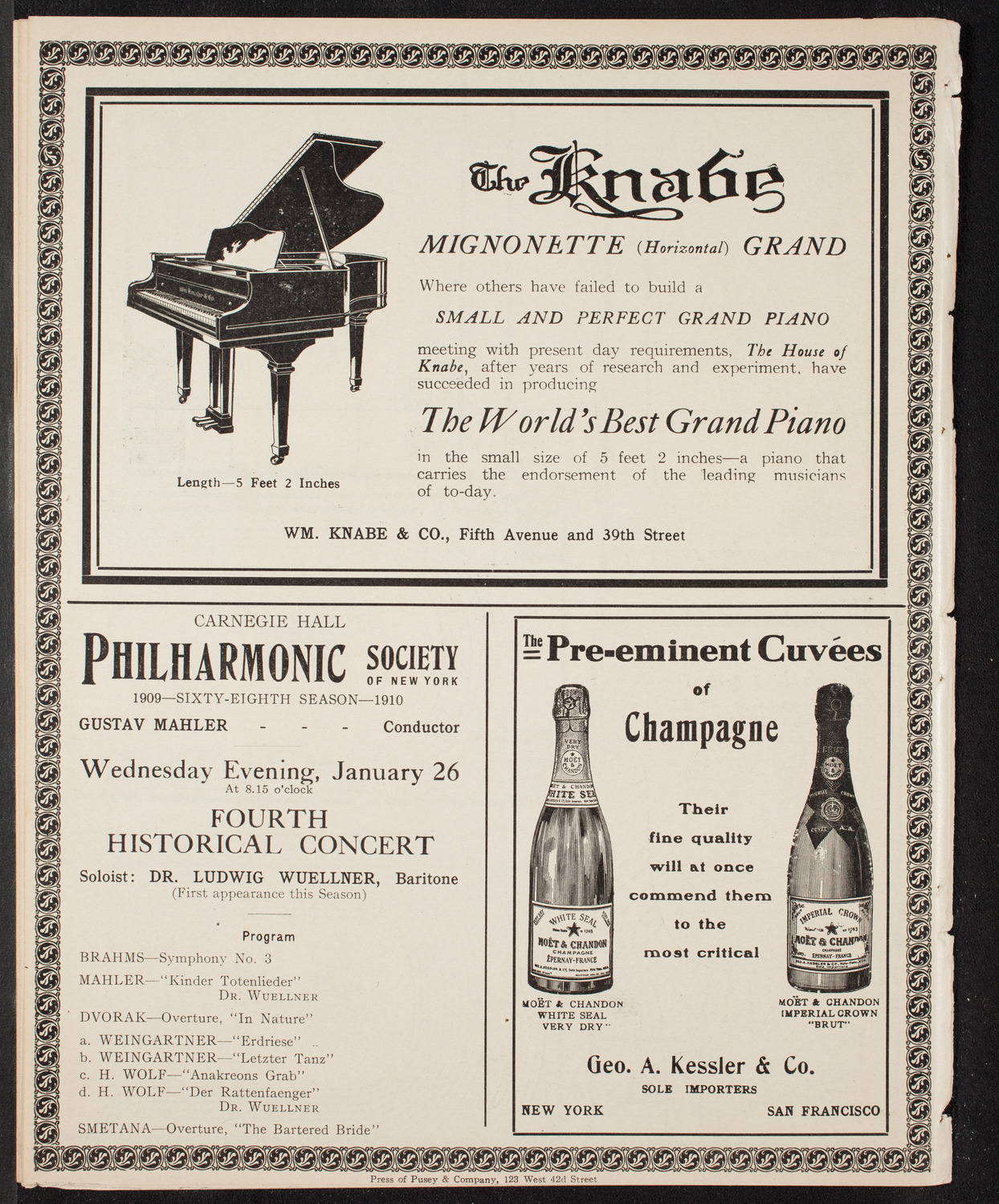 New York Symphony Orchestra, January 25, 1910, program page 12