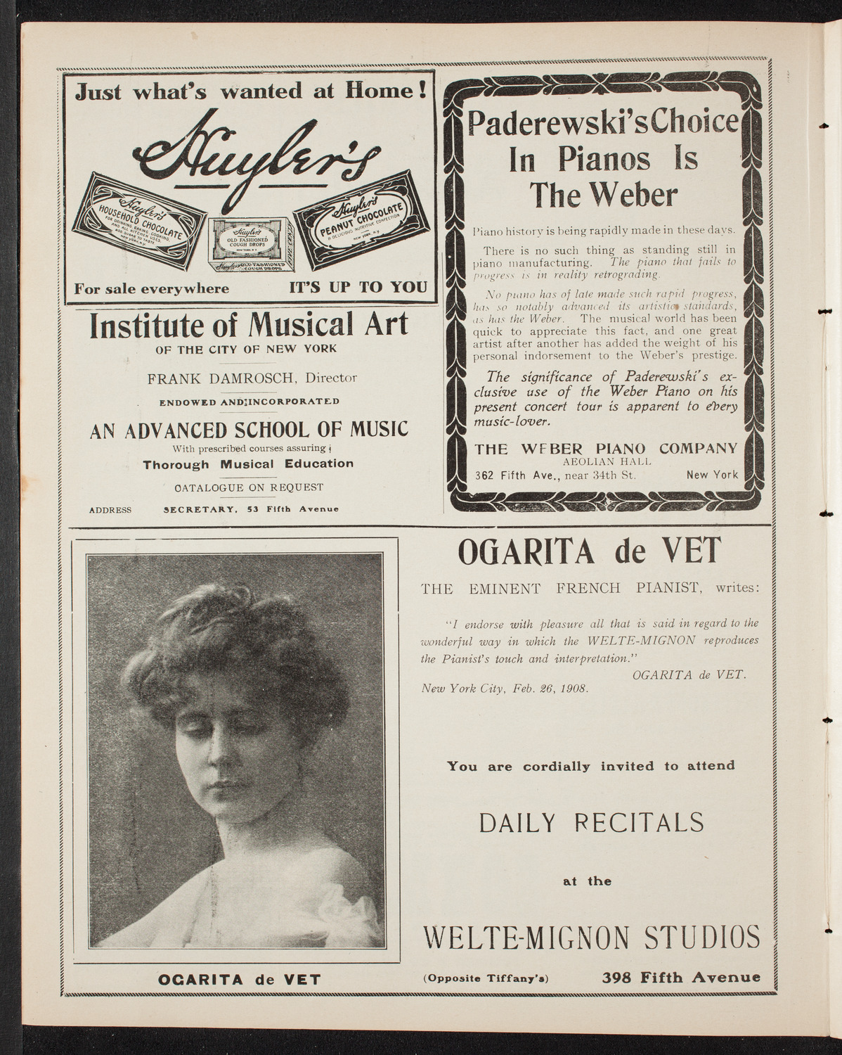 The Civic Forum, April 22, 1908, program page 6