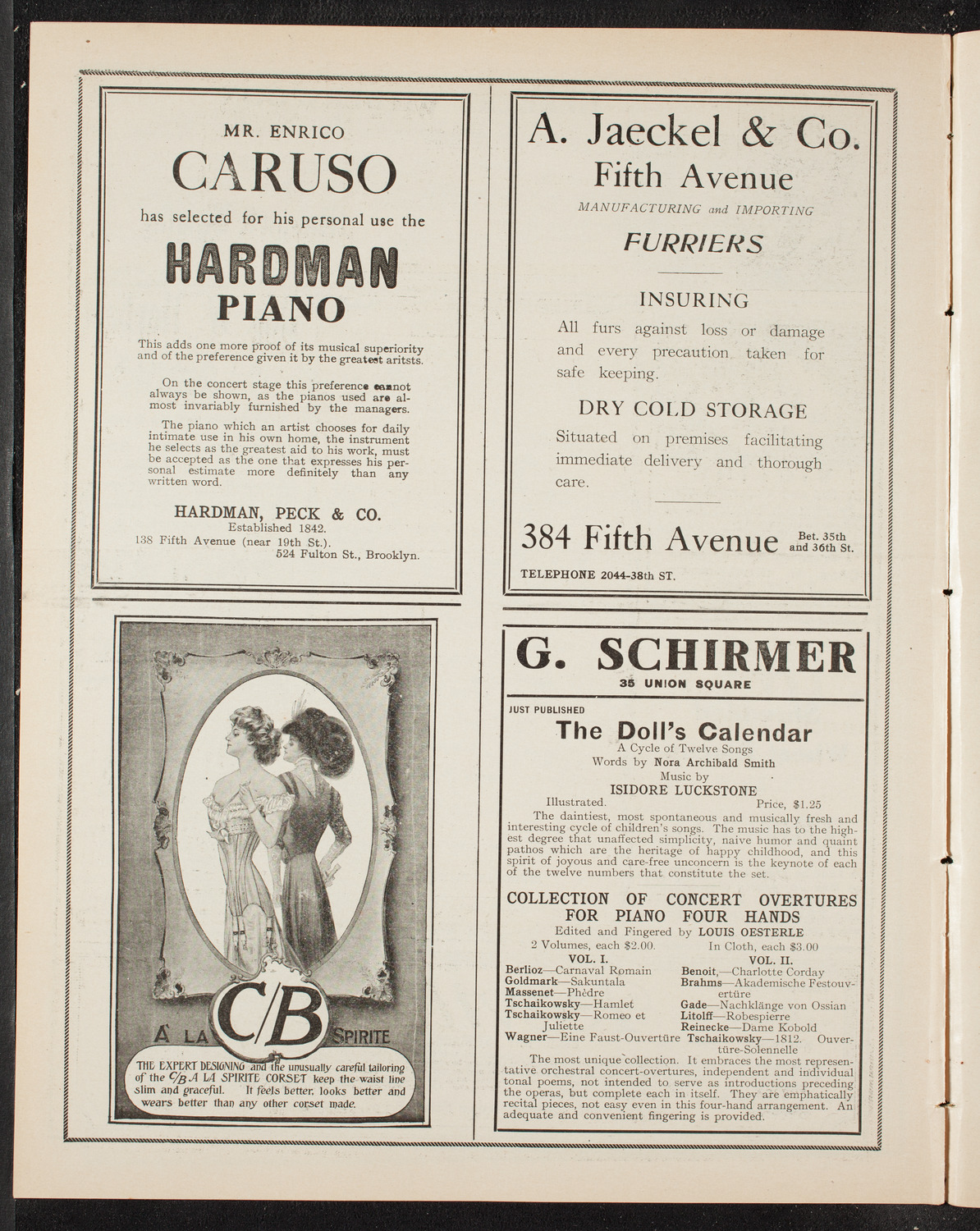 Cantors' Association of America, March 21, 1909, program page 8