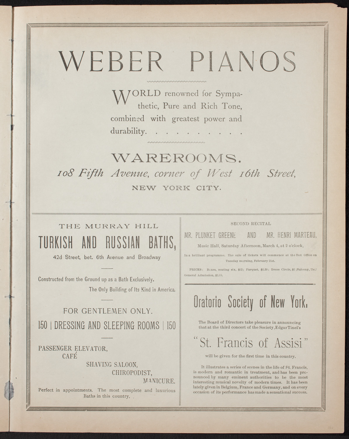 Grand Wagner Concert to Benefit the Orthopaedic Dispensary and Hospital, February 21, 1893, program page 7