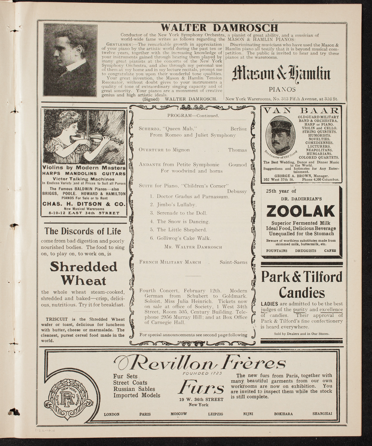 Symphony Concert for Young People, January 22, 1910, program page 7