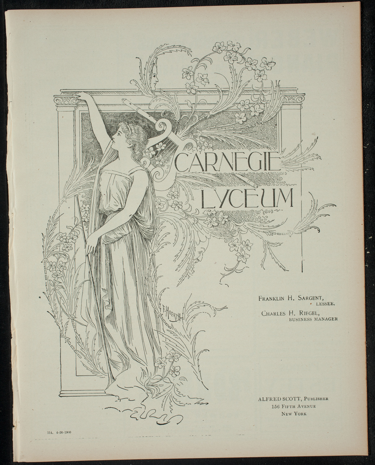 Mme. Odgen-Crane Pupils' Concert, April 26, 1900, program page 1