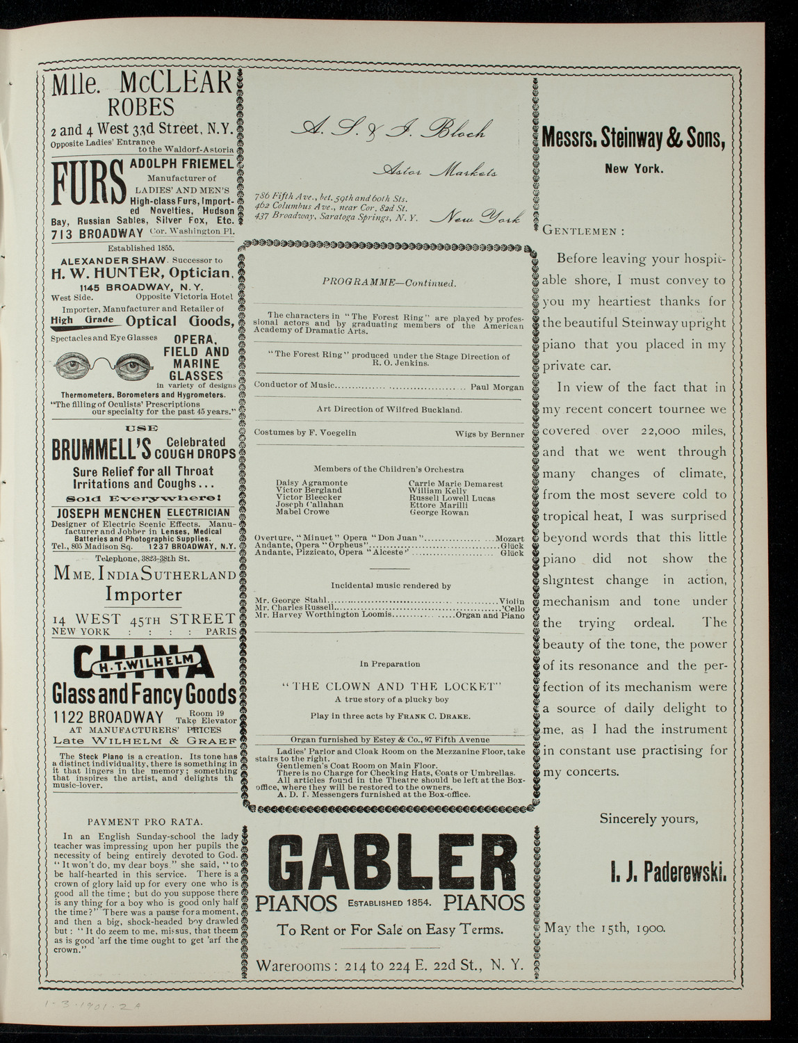 The Children's Theatre, January 3, 1901, program page 3