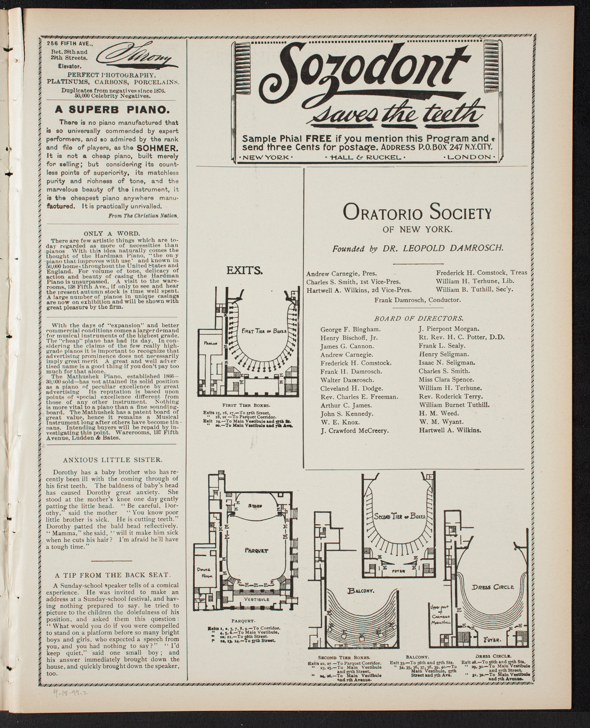 New York Banks' Glee Club, April 18, 1899, program page 3