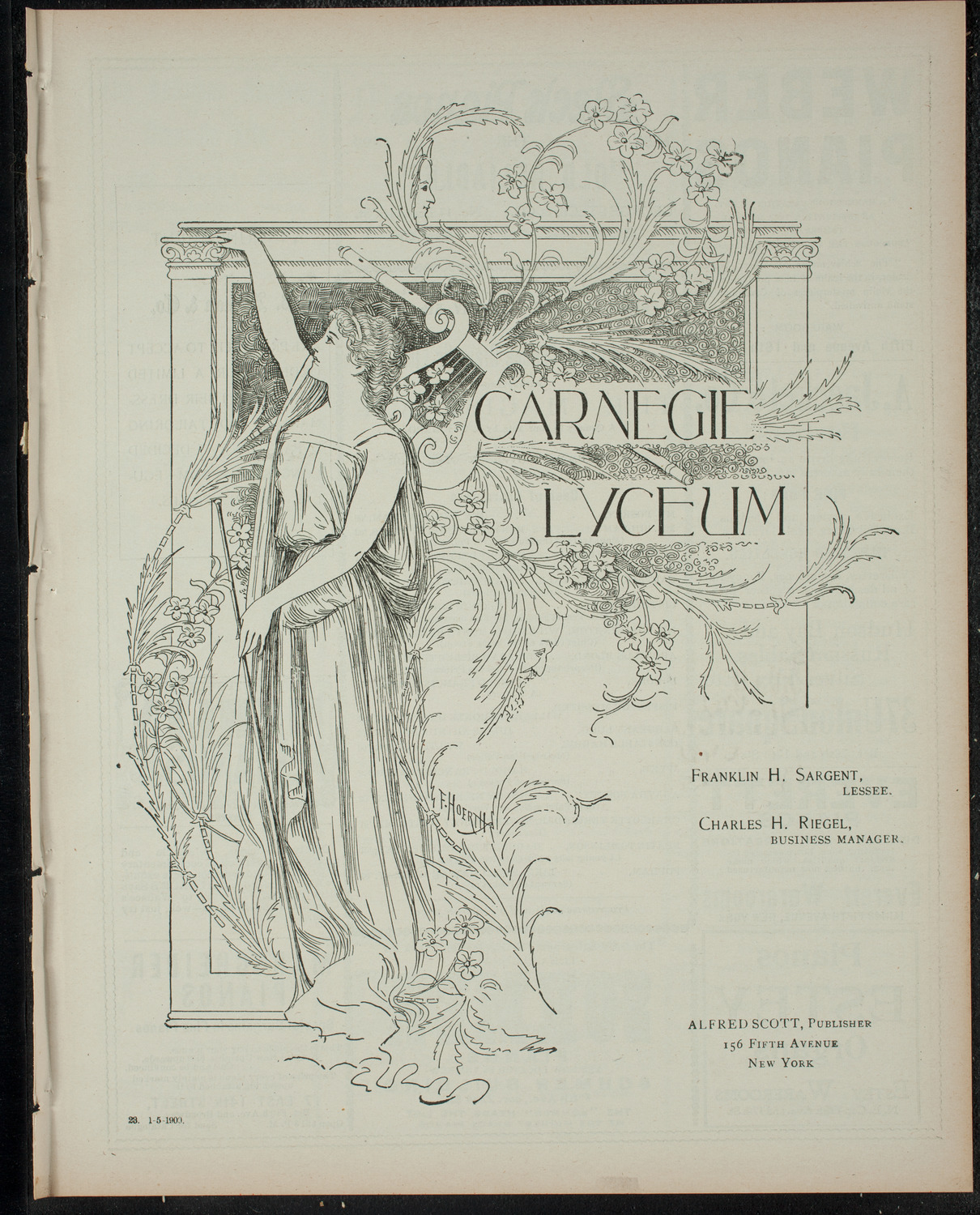 Darmouth College Dramatic Club, January 5, 1900, program page 1