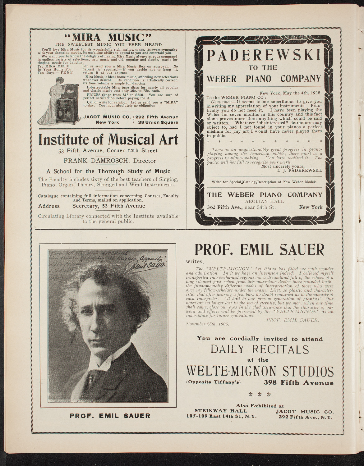 Philadelphia Orchestra, October 19, 1908, program page 6
