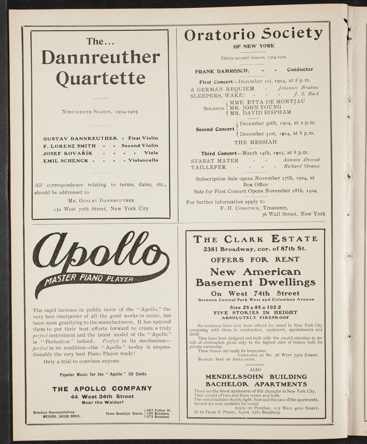 New York Philharmonic, November 11, 1904, program page 2