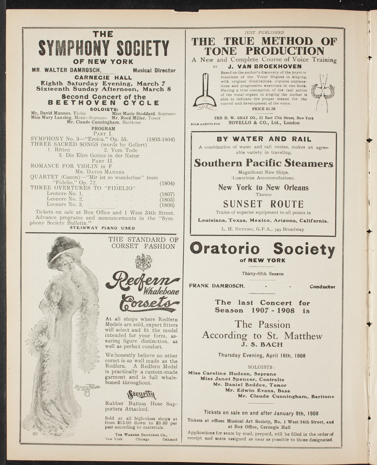 Russian Symphony Society of New York, March 5, 1908, program page 2