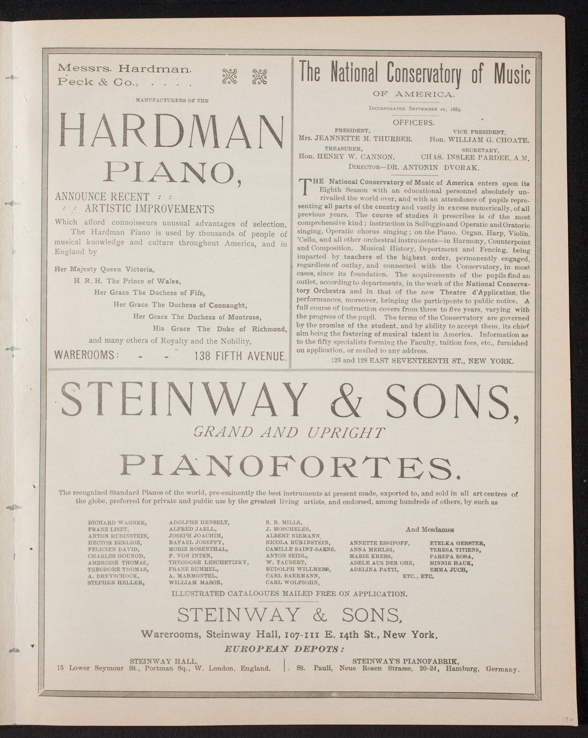 New York Philharmonic, March 25, 1893, program page 5