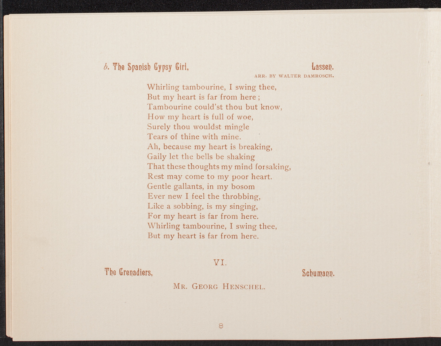Rubinstein Club, April 21, 1892, program page 9