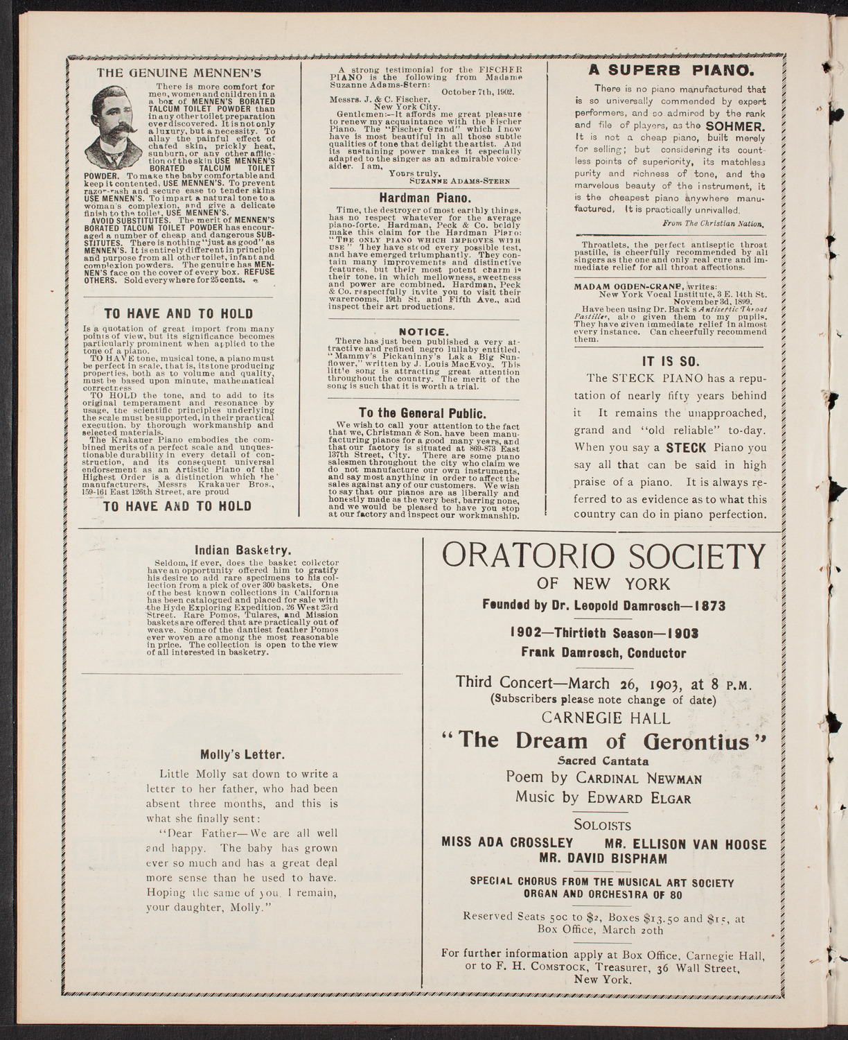 David Bispham Sunday Concert, March 8, 1903, program page 10