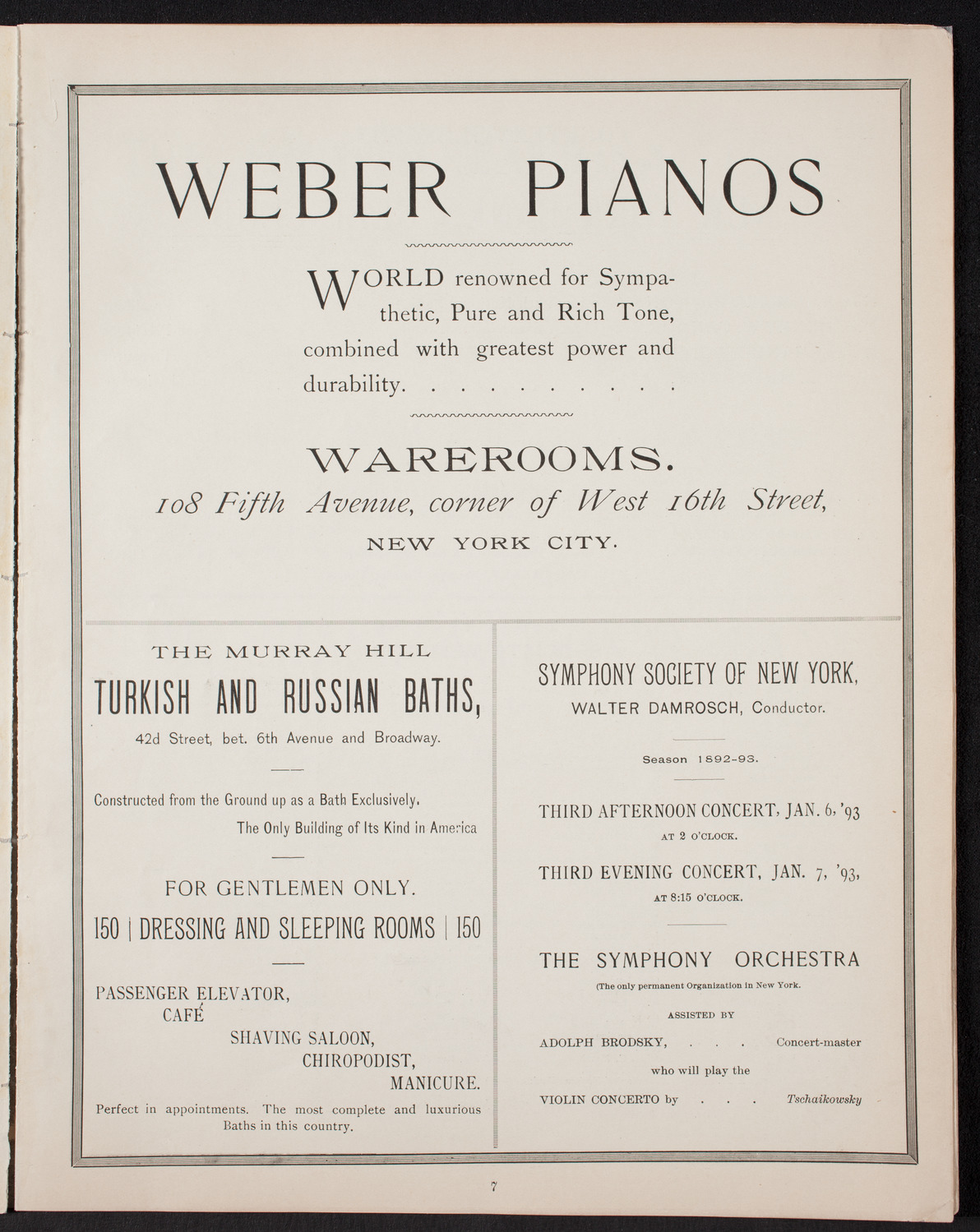New York Banks' Glee Club, December 14, 1892, program page 7