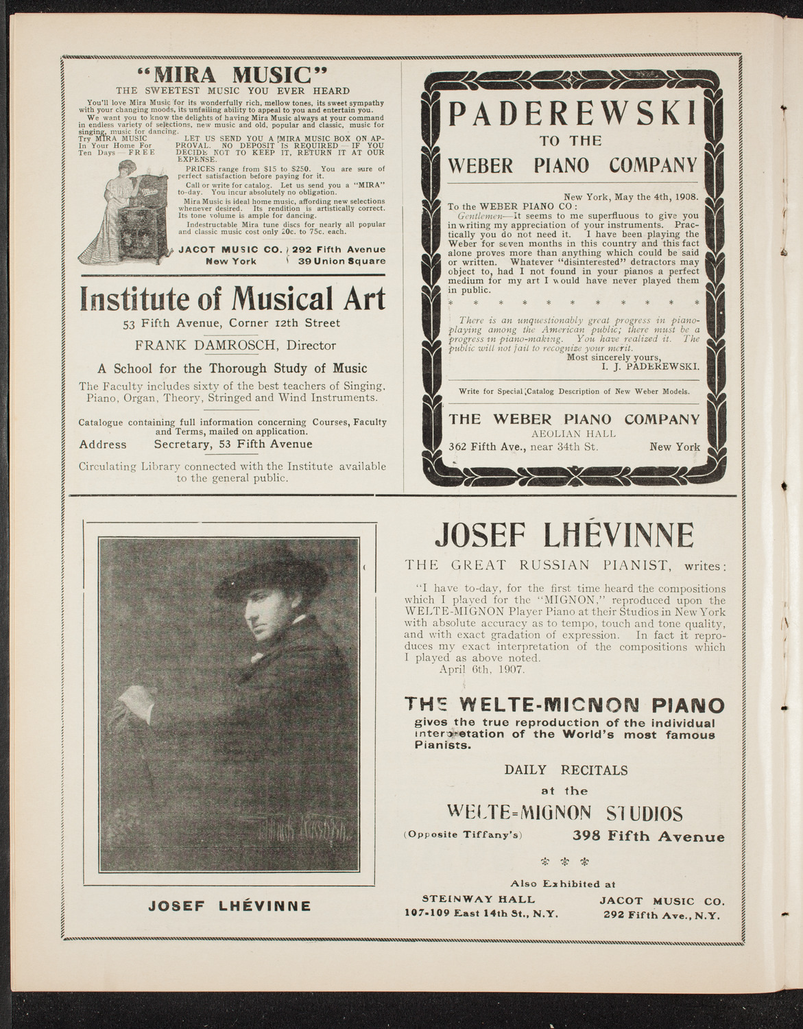 Volpe Symphony Society of New York, November 19, 1908, program page 6