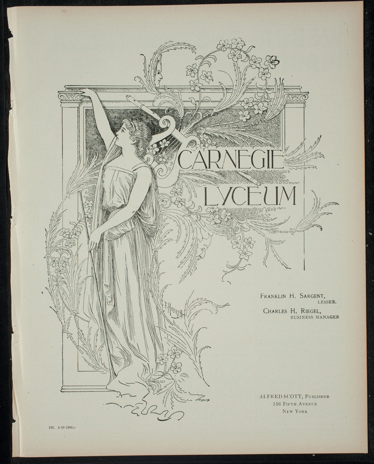 American Academy of Dramatic Arts Private Dress Rehearsal, April 19, 1900, program page 1