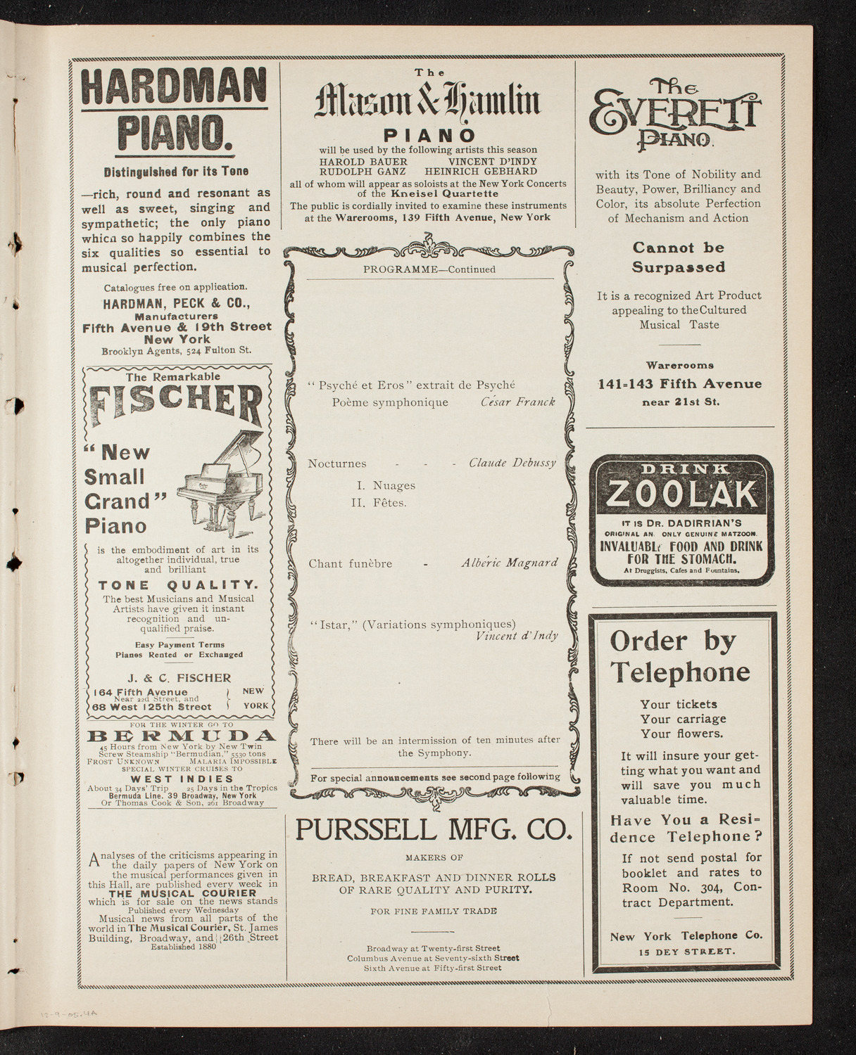 Boston Symphony Orchestra, December 9, 1905, program page 7