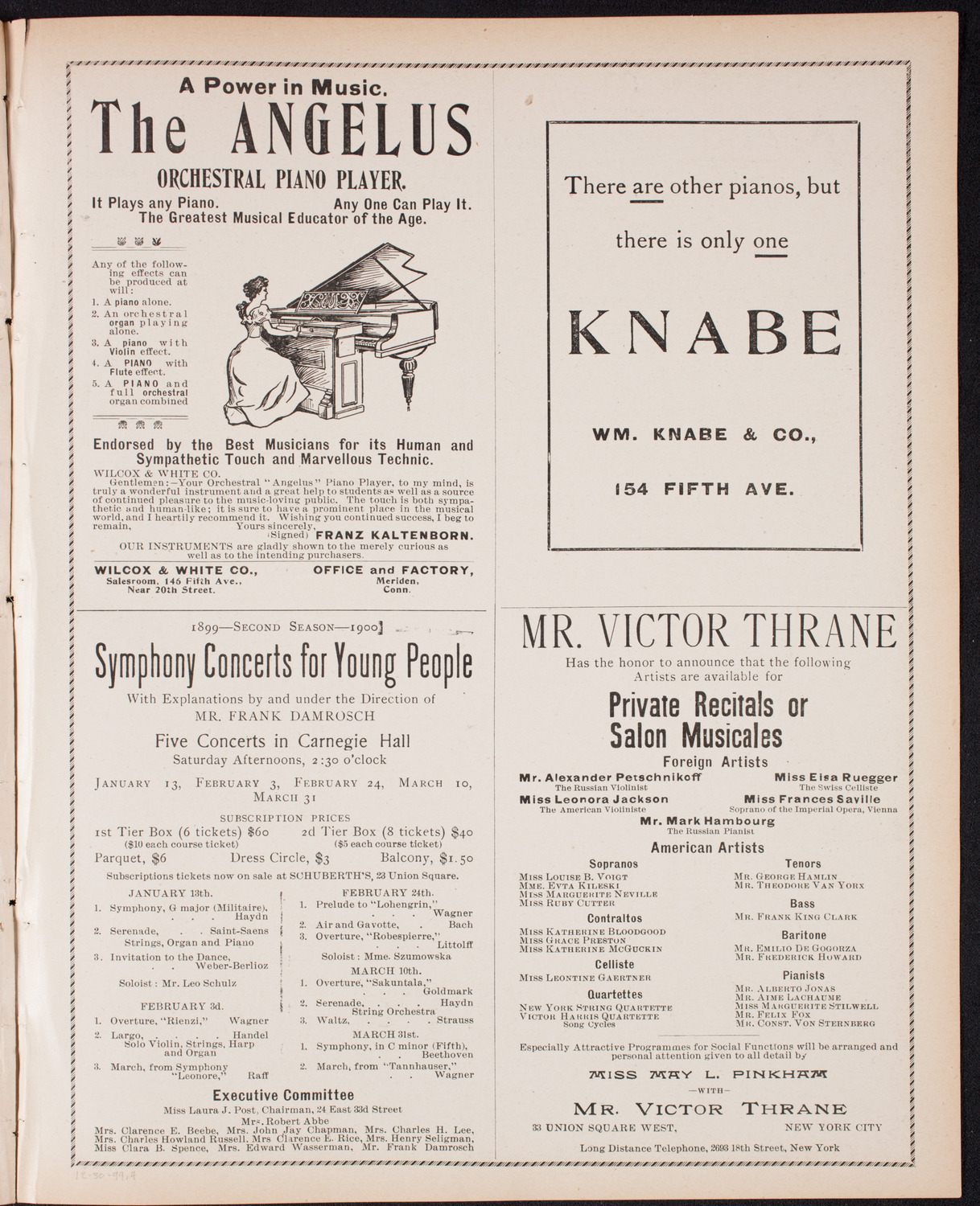 Oratorio Society of New York, December 30, 1899, program page 7
