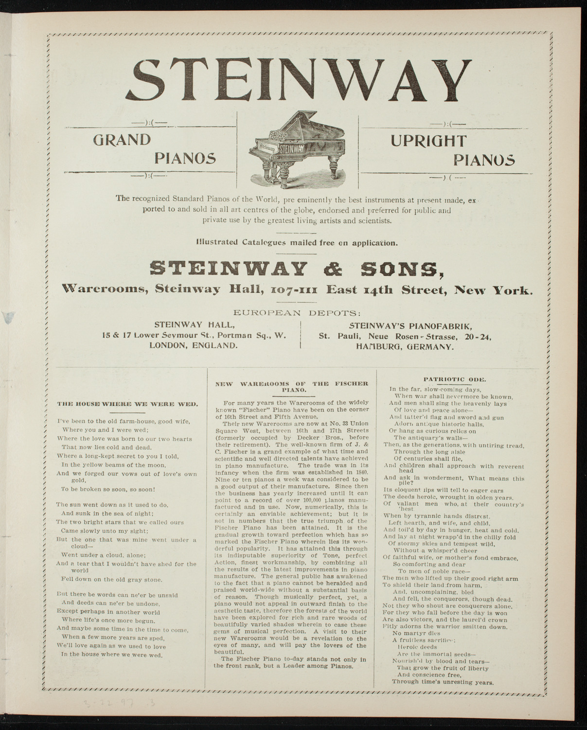 Illustrated Lecture: Evolution of the Earth, March 22, 1897, program page 5