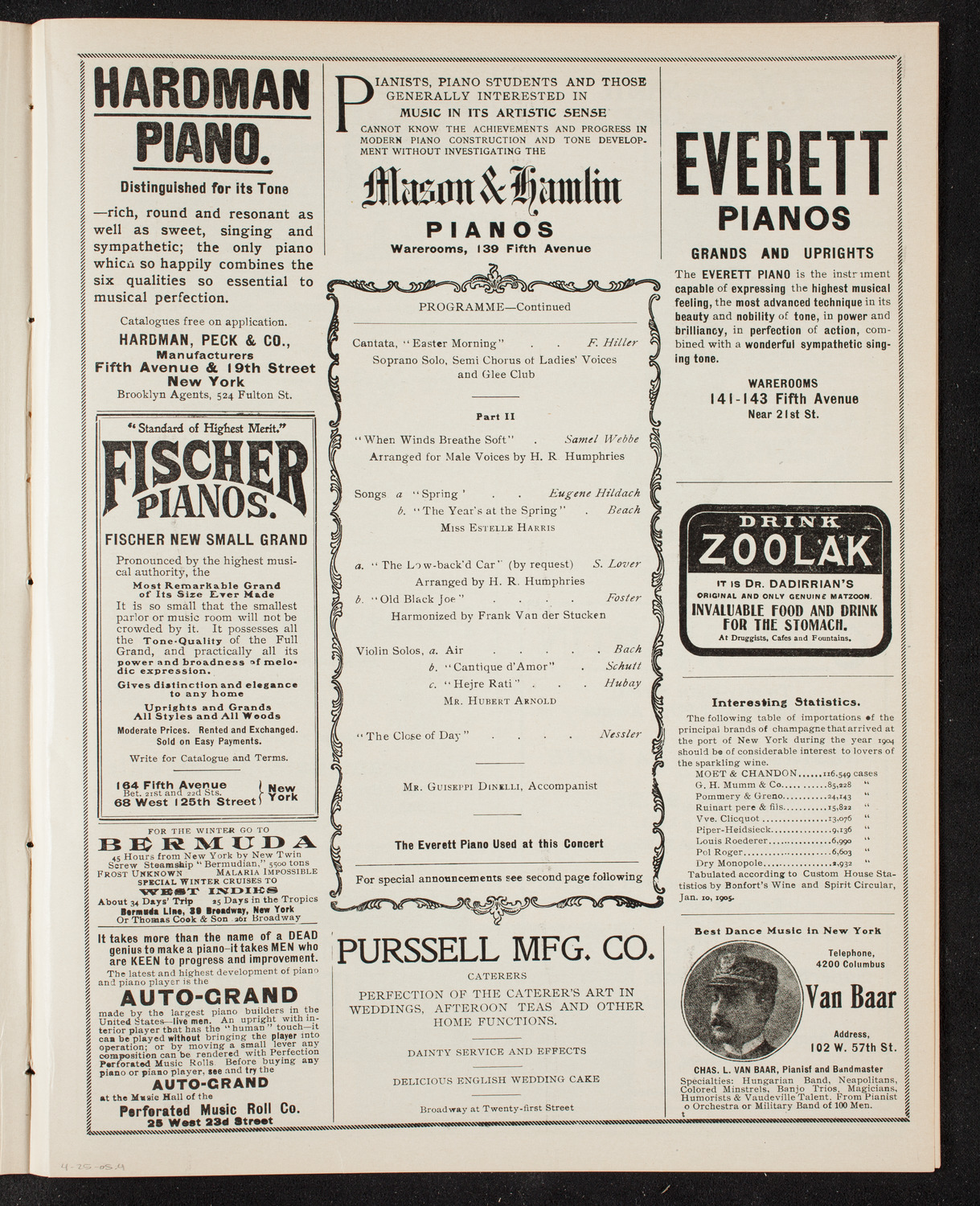 New York Banks' Glee Club, April 25, 1905, program page 7