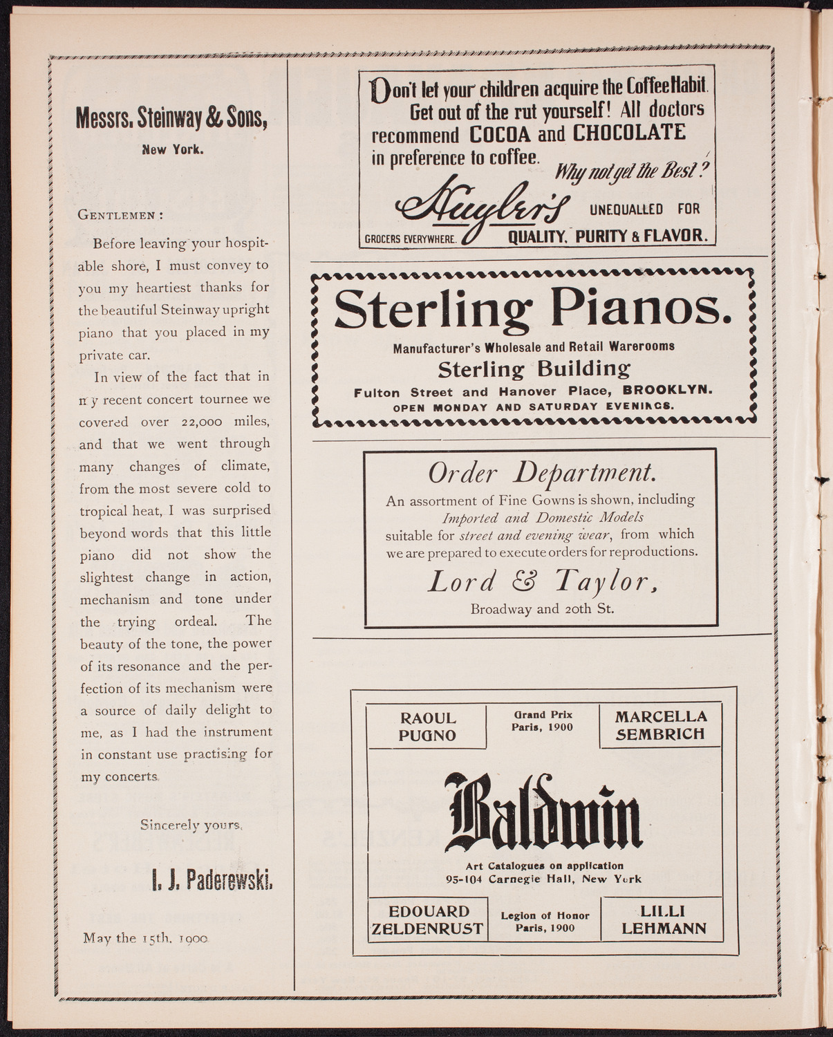 New York Philharmonic, December 19, 1902, program page 4