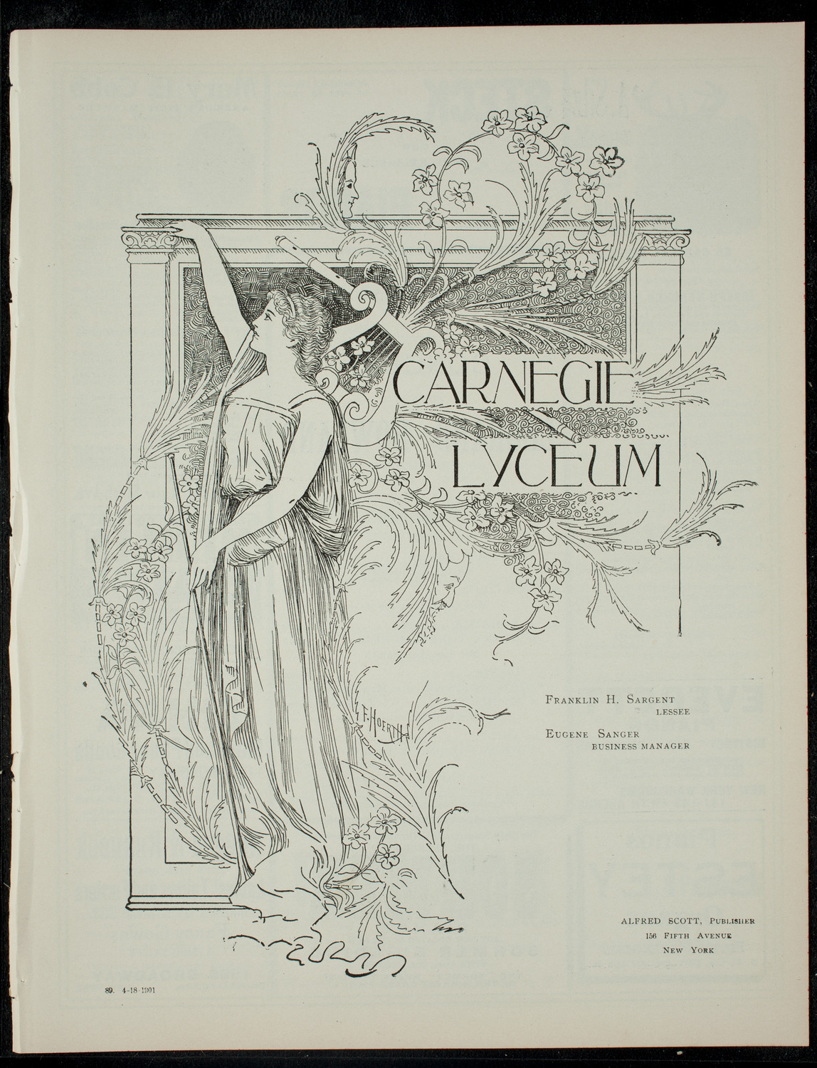 Concert Given by Legrand Howland, April 18, 1901, program page 1