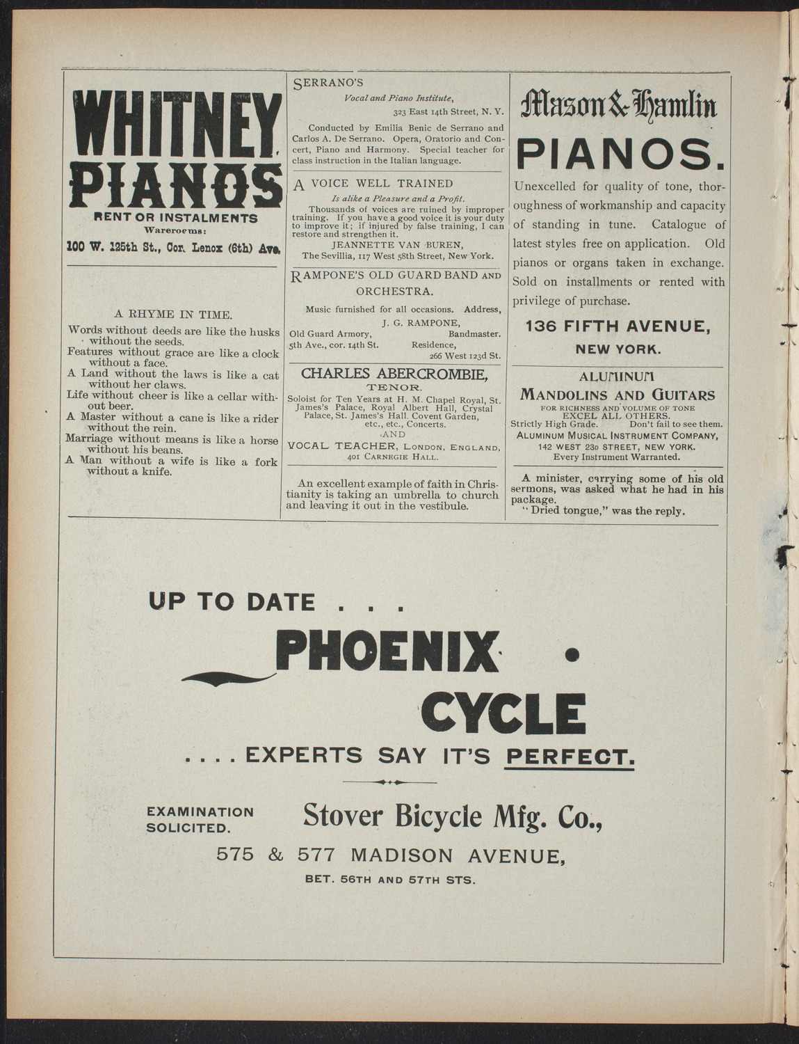 Columbia Institute Cadets, April 3, 1897, program page 2