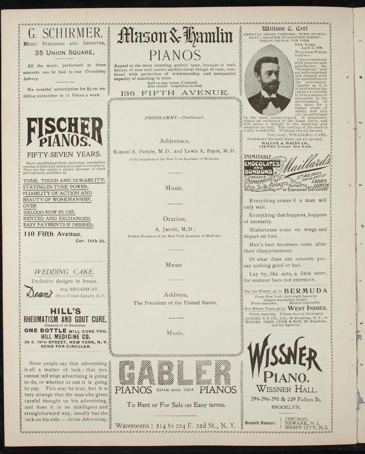 New York Academy of Medicine: 50th Anniversary, January 29, 1897, program page 6