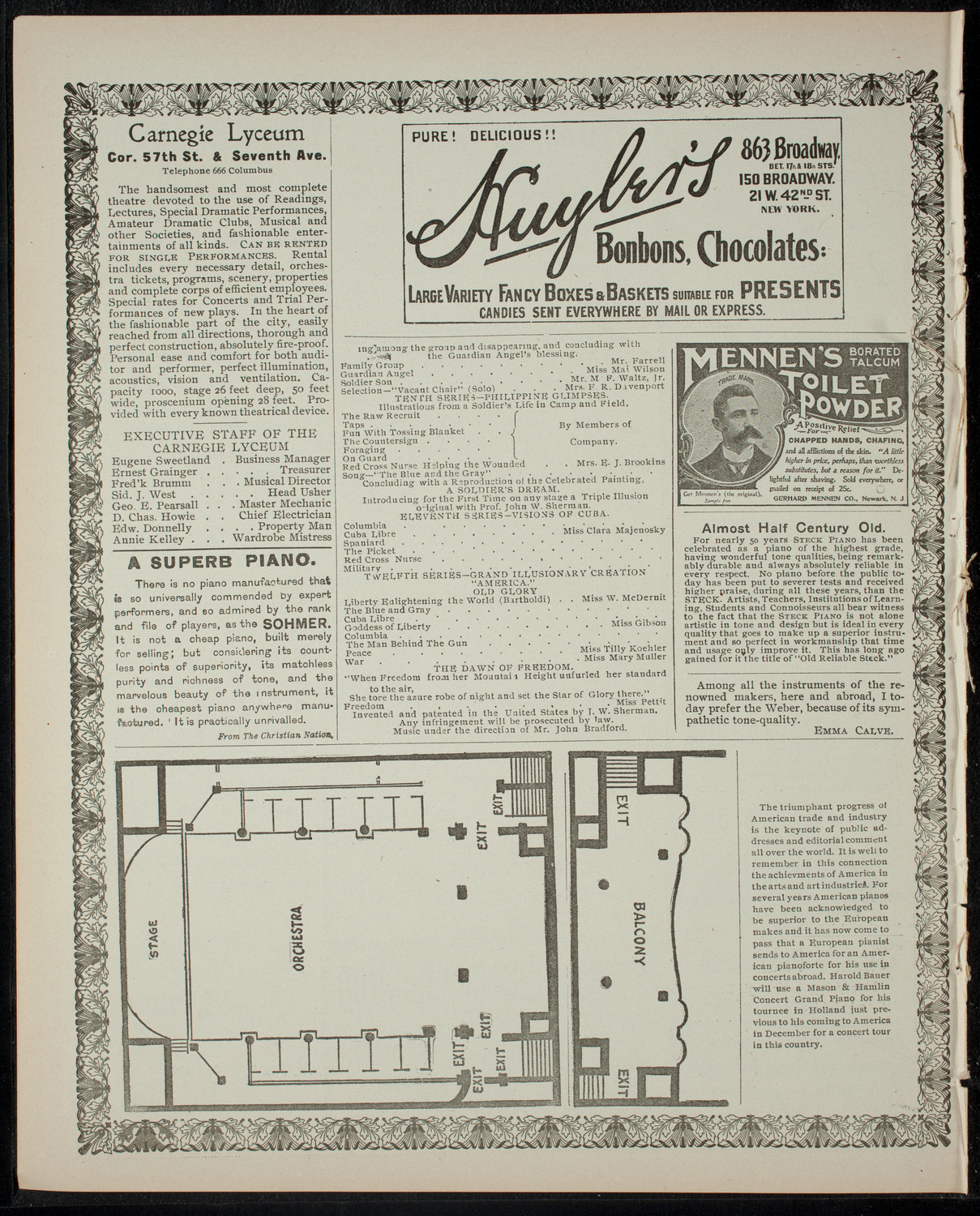 Benefit Performance for The International Order of the Kings' Daughters and Sons, April 25, 1902, program page 4