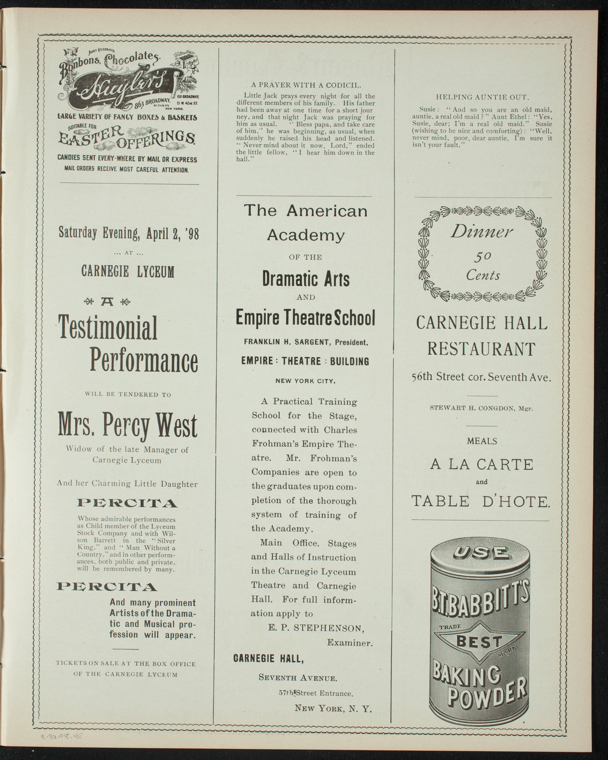 Virgil Piano School, March 30, 1898, program page 7