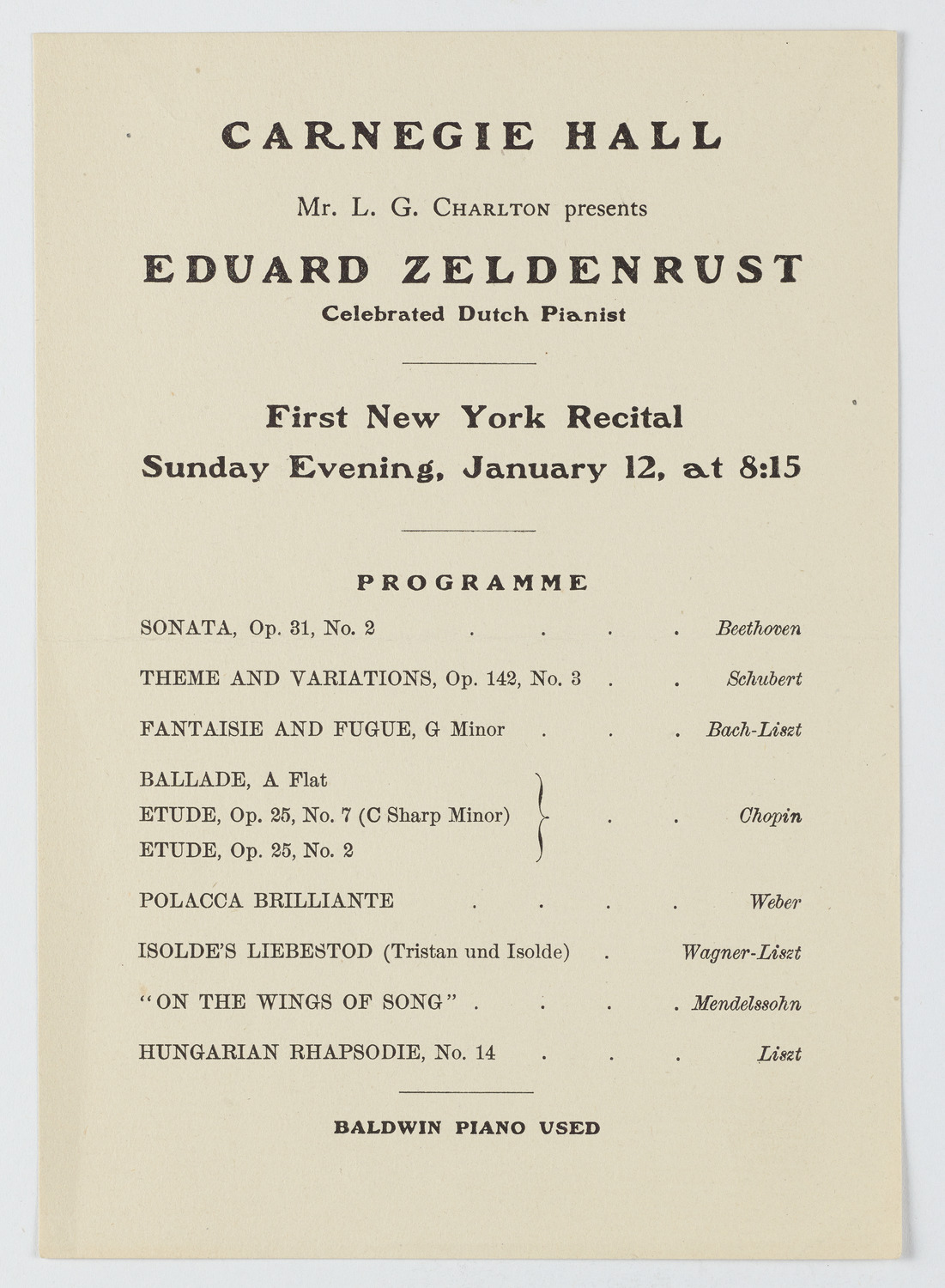 Eduard Zeldenrust, January 12, 1902