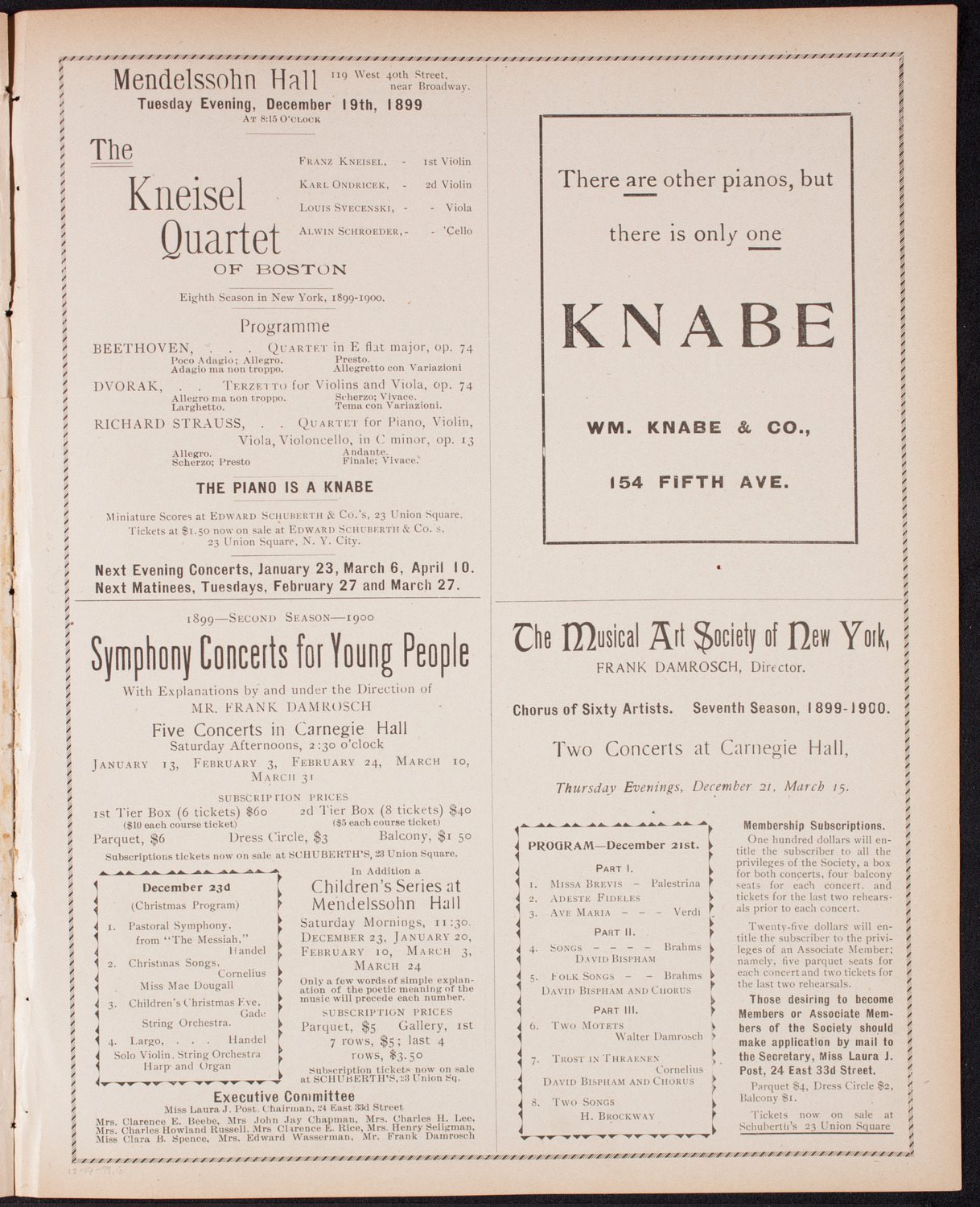 Ignacy Jan Paderewski, Piano, December 16, 1899, program page 11