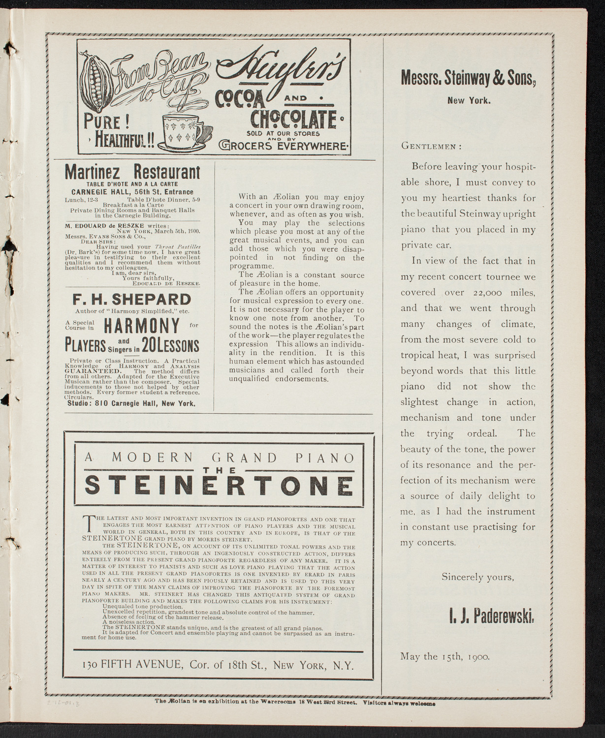 Pittsburgh Symphony Orchestra, February 12, 1901, program page 5