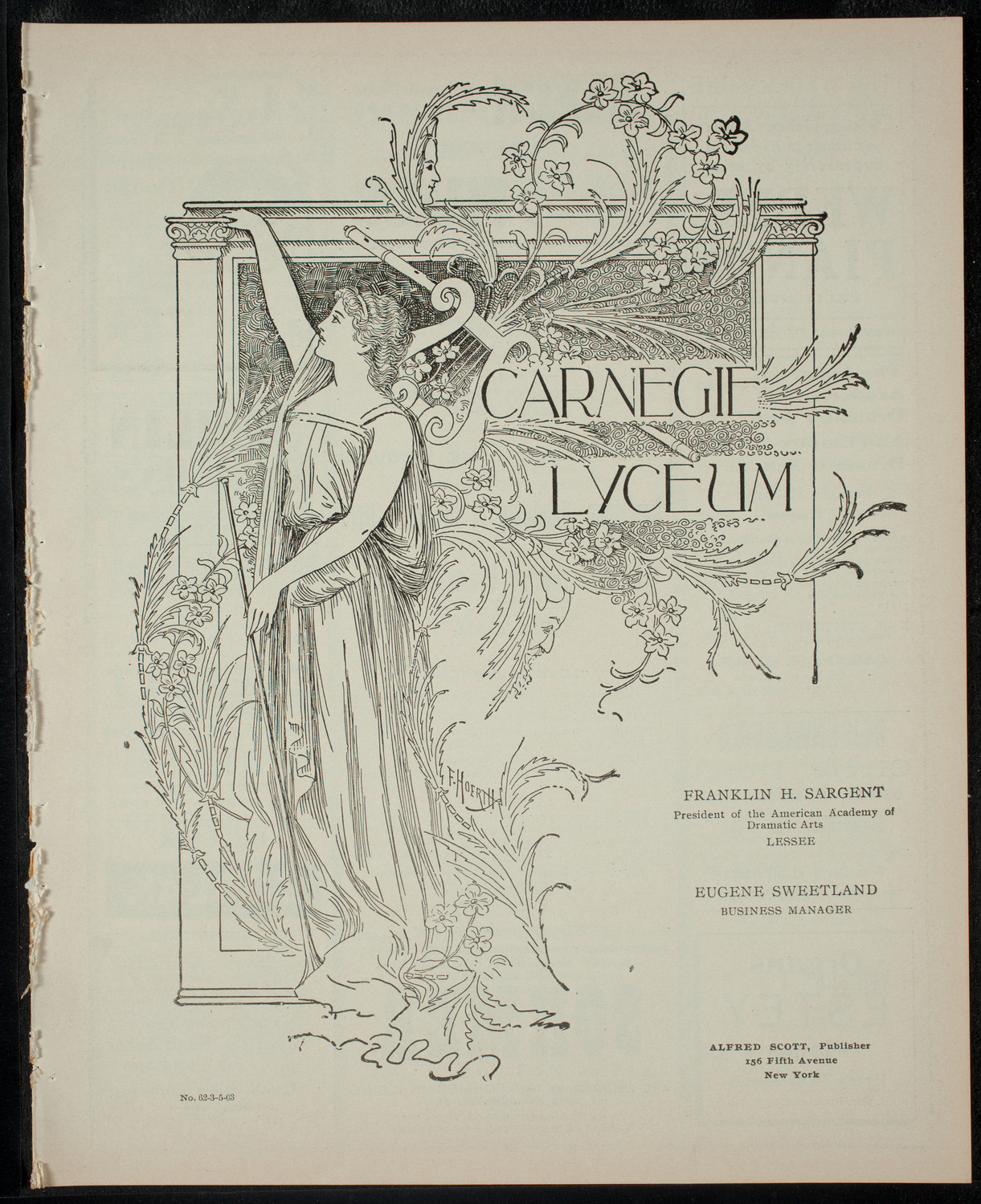 Academy Stock Company of the American Academy of Dramatic Arts/Empire Theatre Dramatic School, March 5, 1903, program page 1