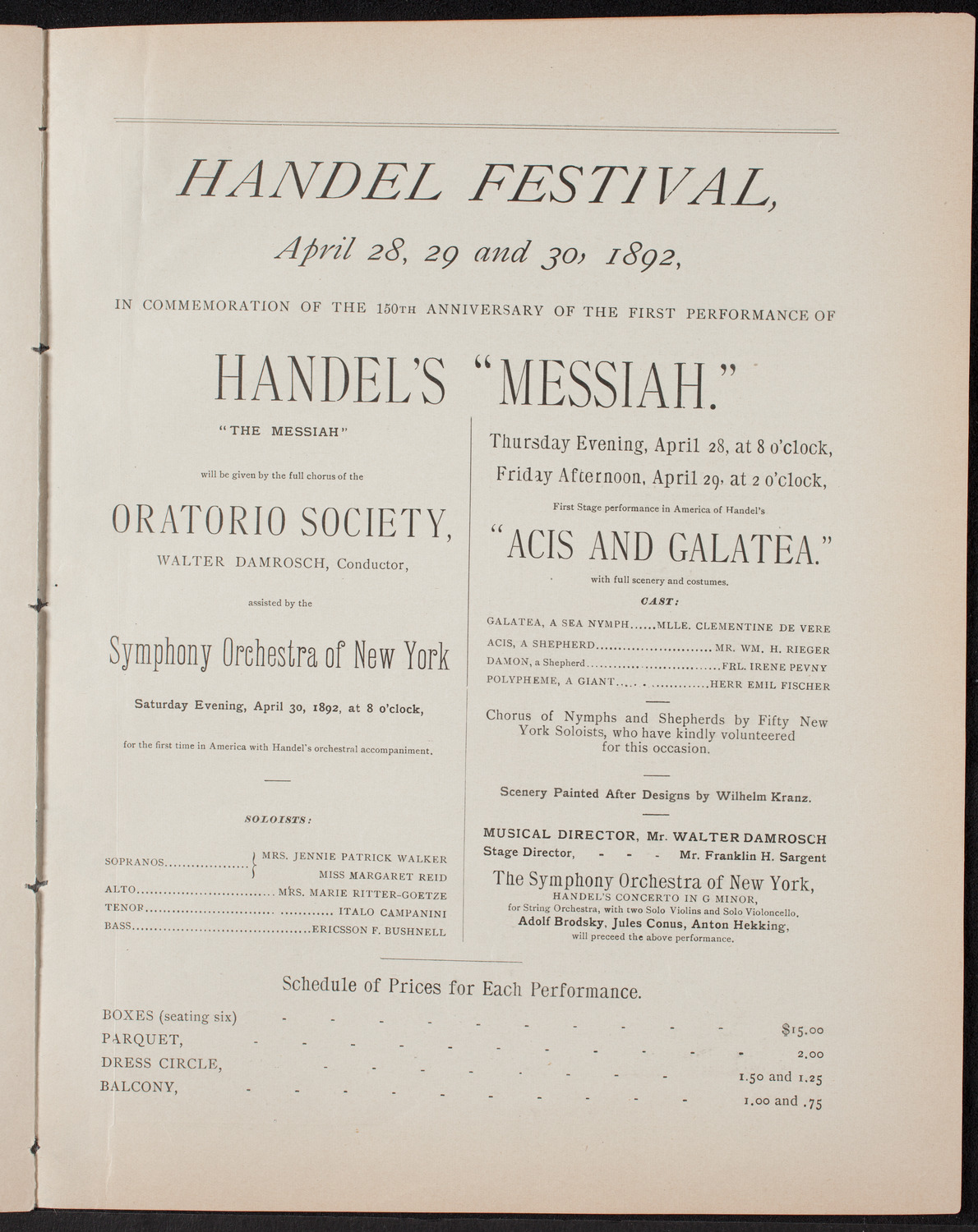 Urania Scientific Theatre, April 27, 1892, program page 11