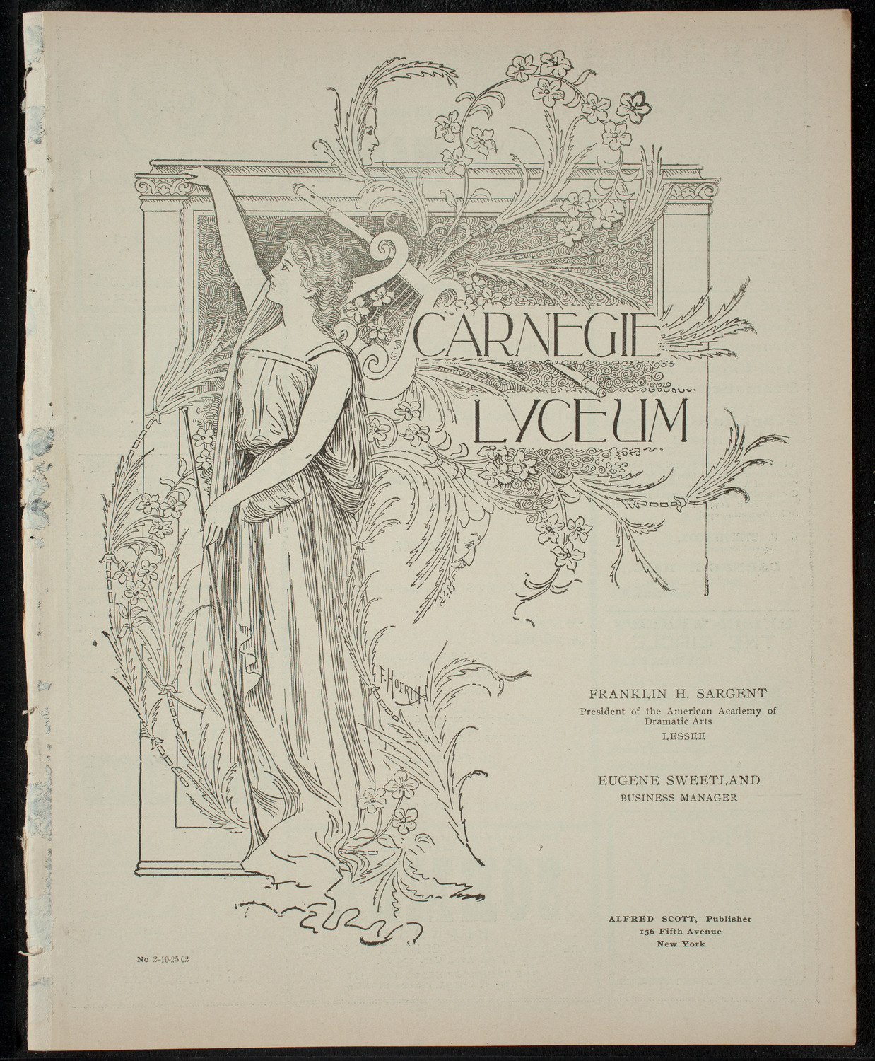 Club Social "Entre Nous" Musical and Dramatic Program, October 25, 1902, program page 1