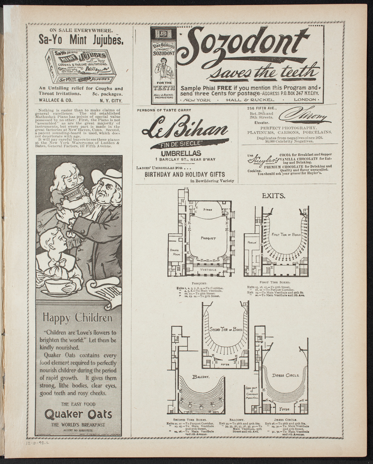 Paur Symphony Orchestra, December 10, 1898, program page 3