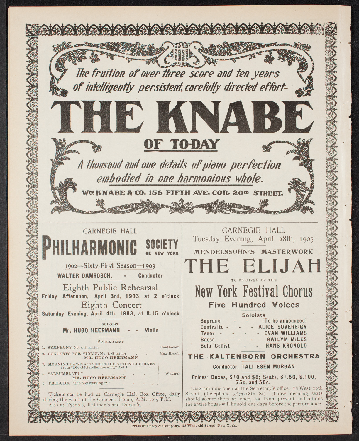 Oratorio Society of New York, March 24, 1903, program page 12