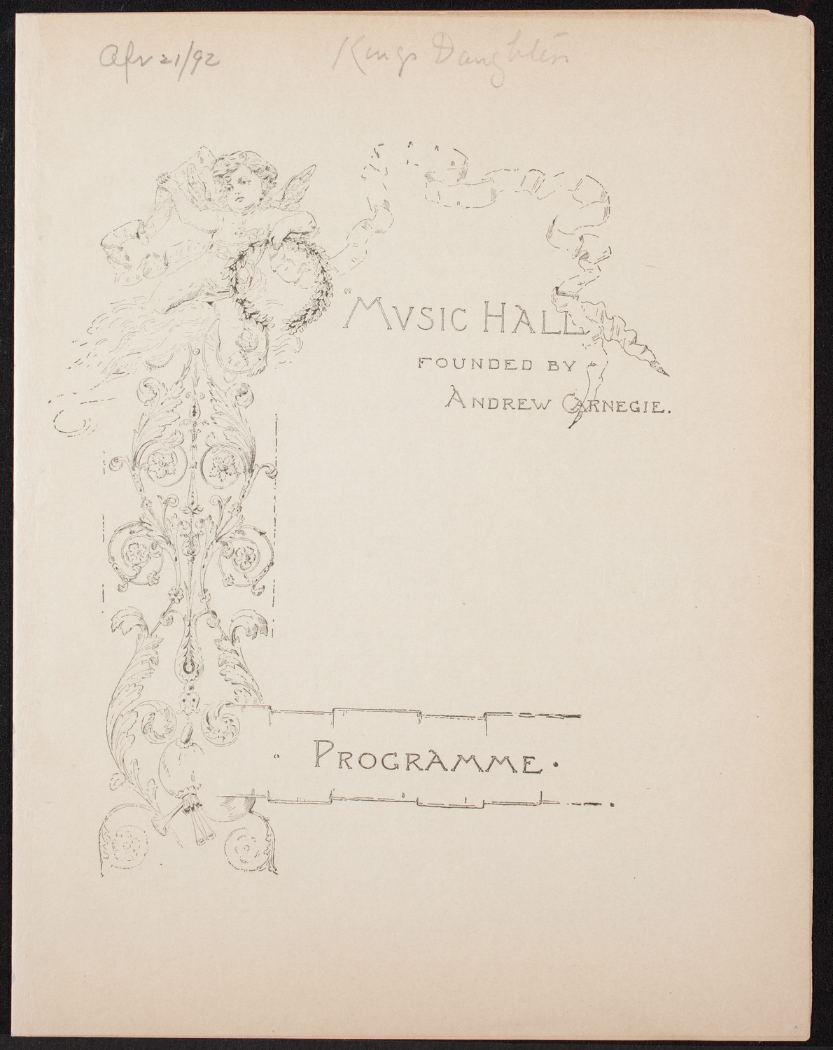 Benefit: Crippled Children at Post Graduate Hospital, April 21, 1892, program page 1