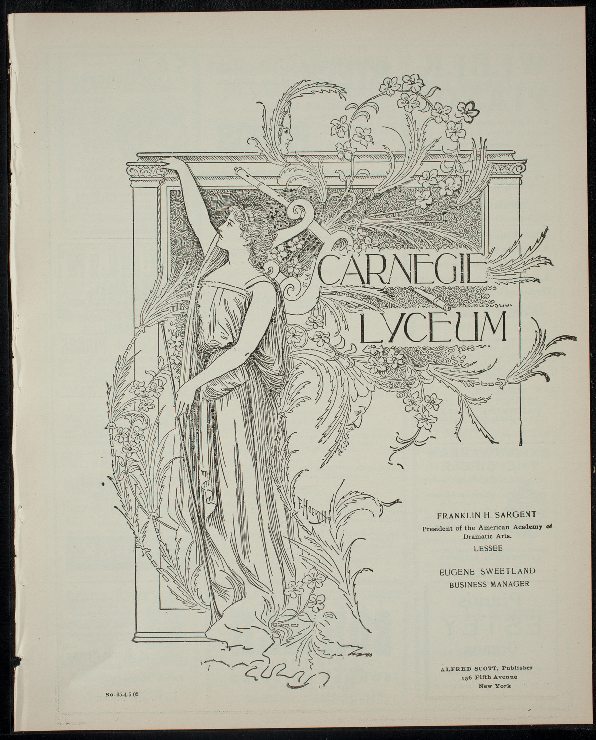 Entertainment Given By the Alumni Association of St. Ann's Academy, April 5, 1902, program page 1