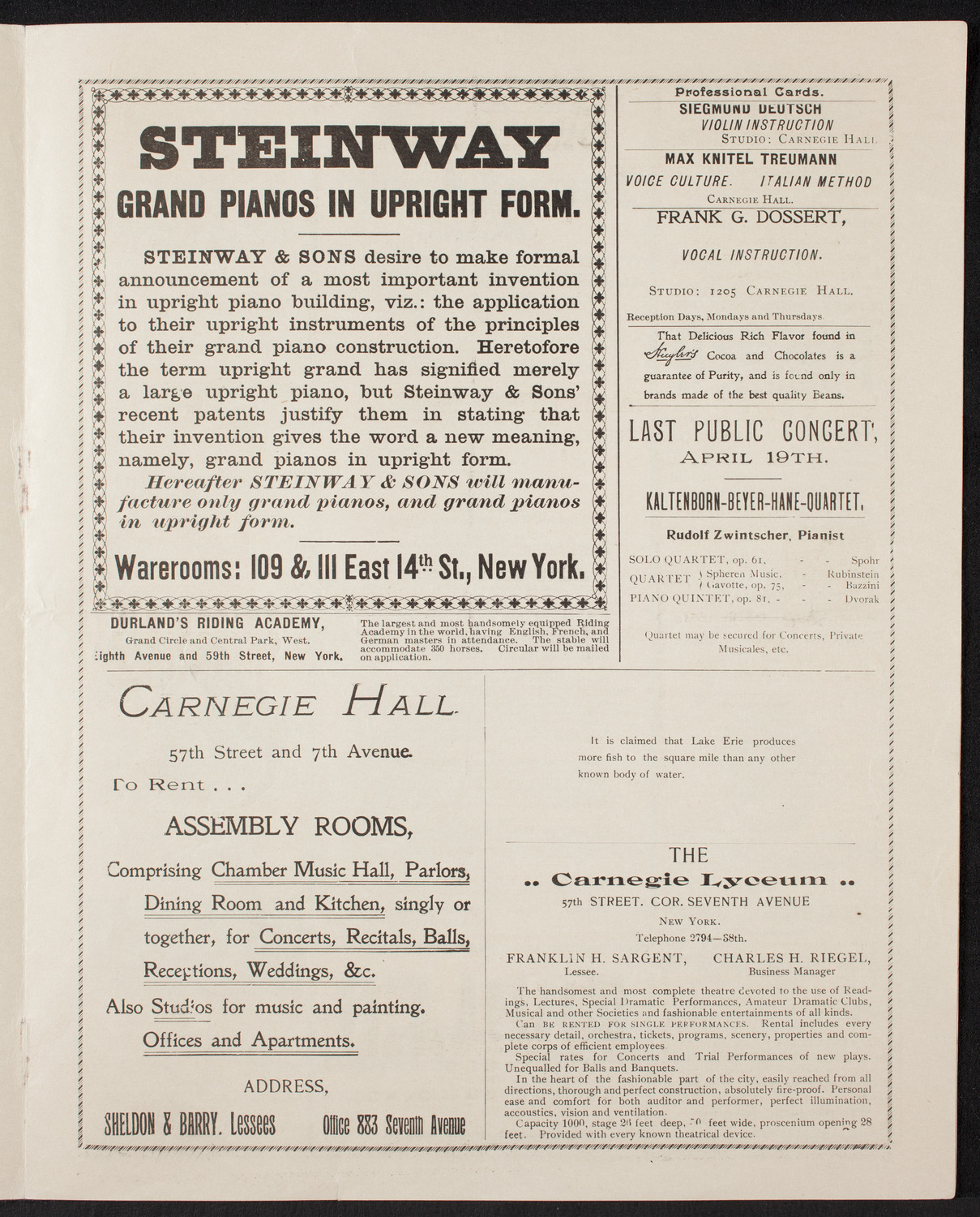 Manuscript Society of New York, April 11, 1898, program page 5