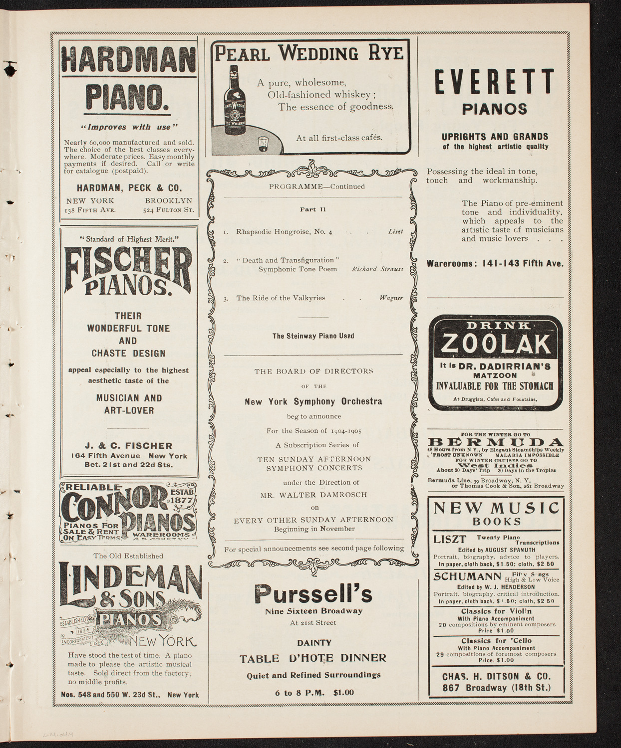 New York Symphony Orchestra, February 14, 1904, program page 7