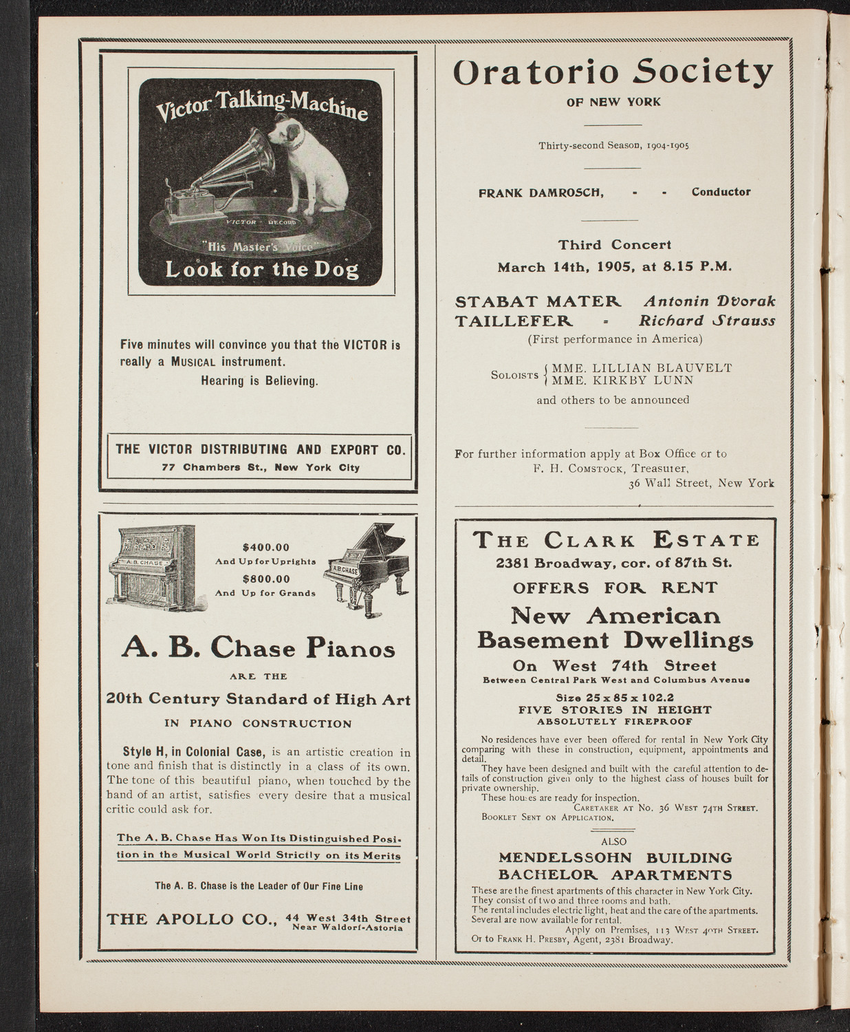 New York Philharmonic, January 28, 1905, program page 2