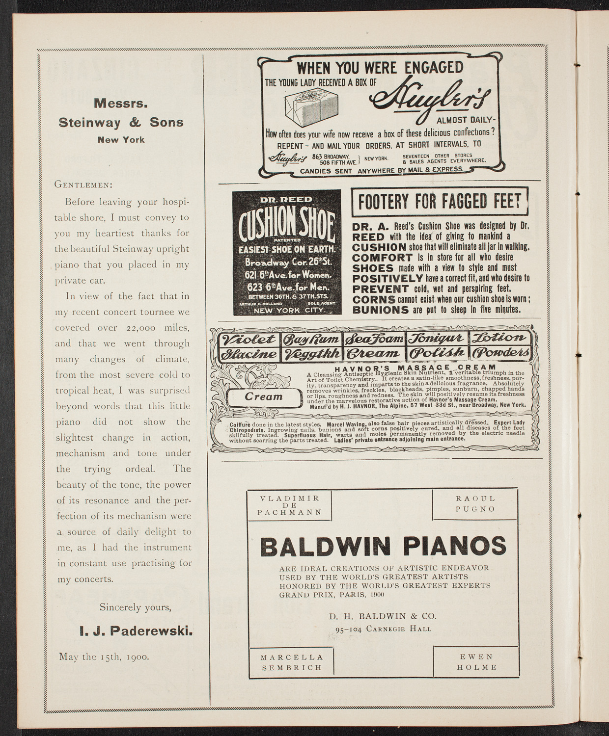 Johanna Gadski, Soprano, and David Bispham, Bass, November 17, 1904, program page 4