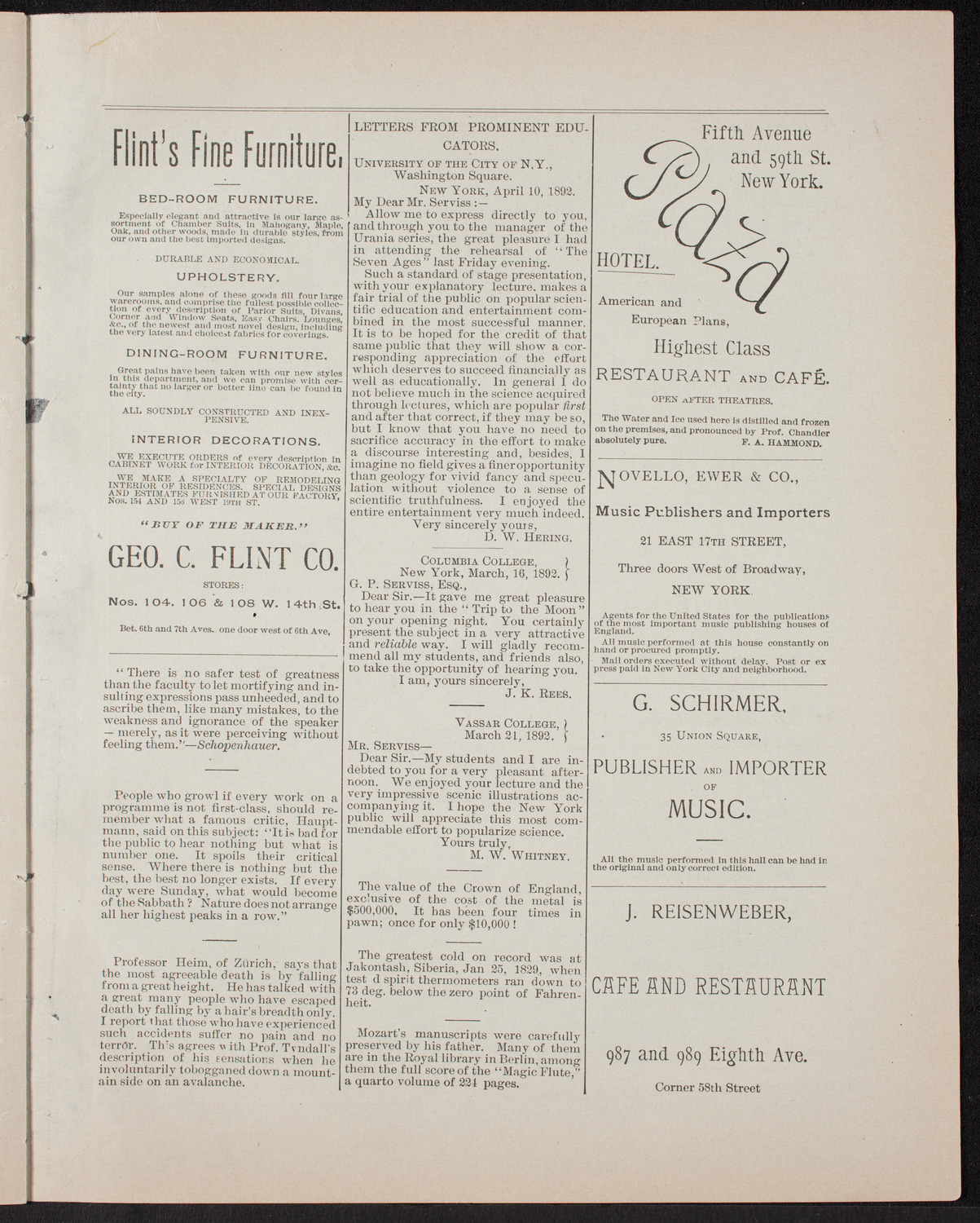 Graduation: College of Pharmacy of the City of New York, May 3, 1892, program page 11