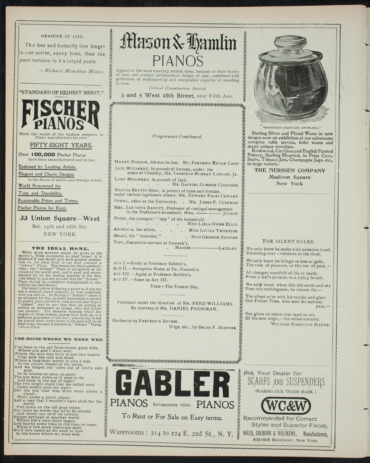 Amateur Comedy Club, December 15, 1897, program page 6