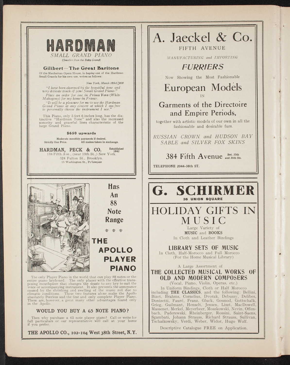 Boston Symphony Orchestra, December 5, 1908, program page 8