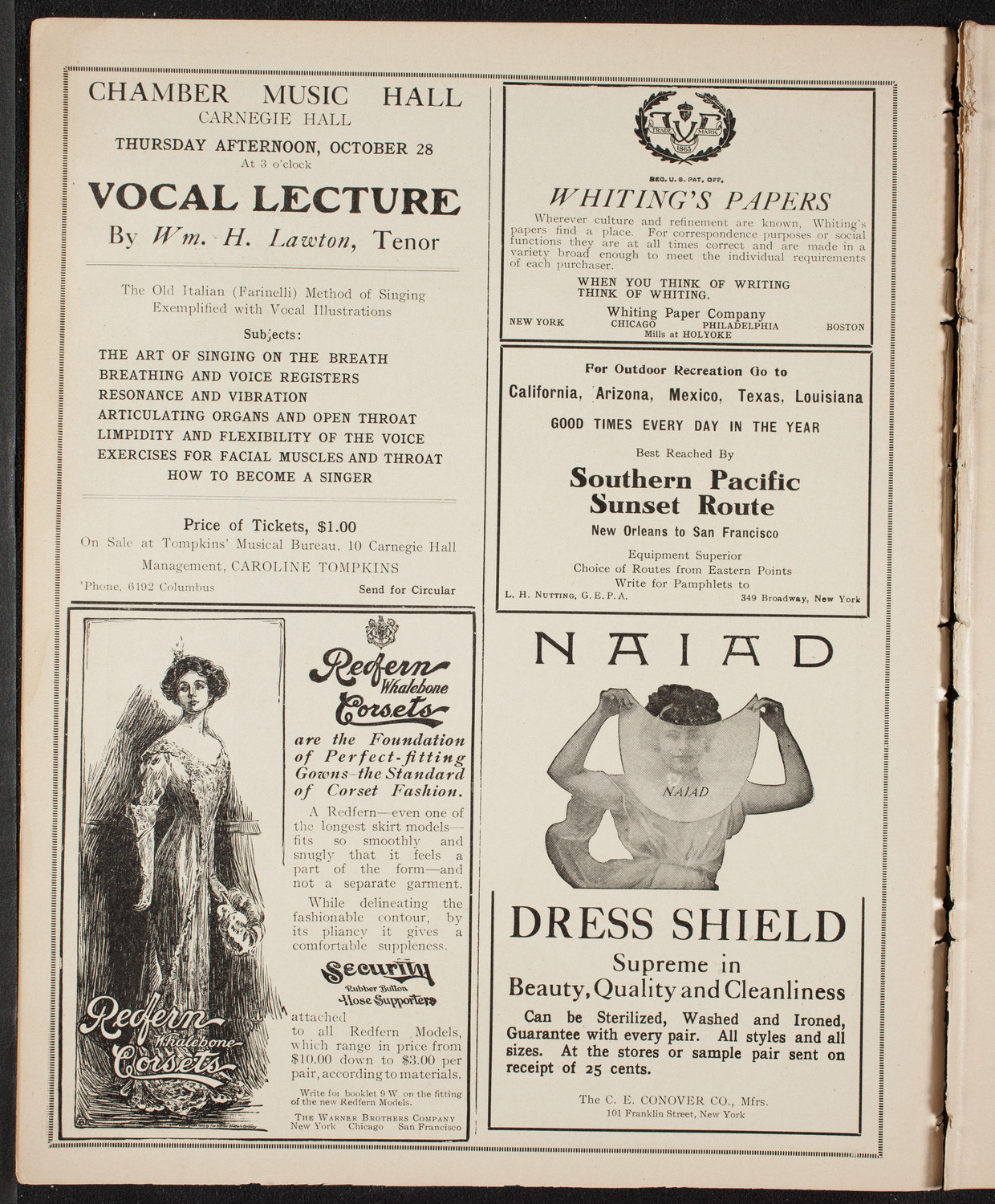 Fritz Kreisler, Violin, October 23, 1909, program page 2
