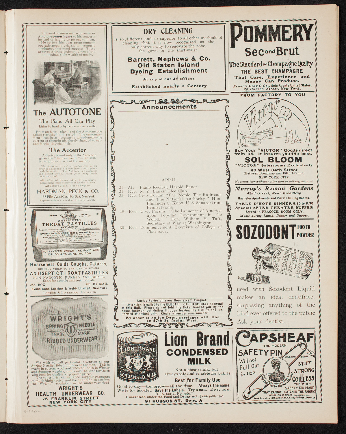 New York Festival Chorus and Orchestra, April 19, 1908, program page 3