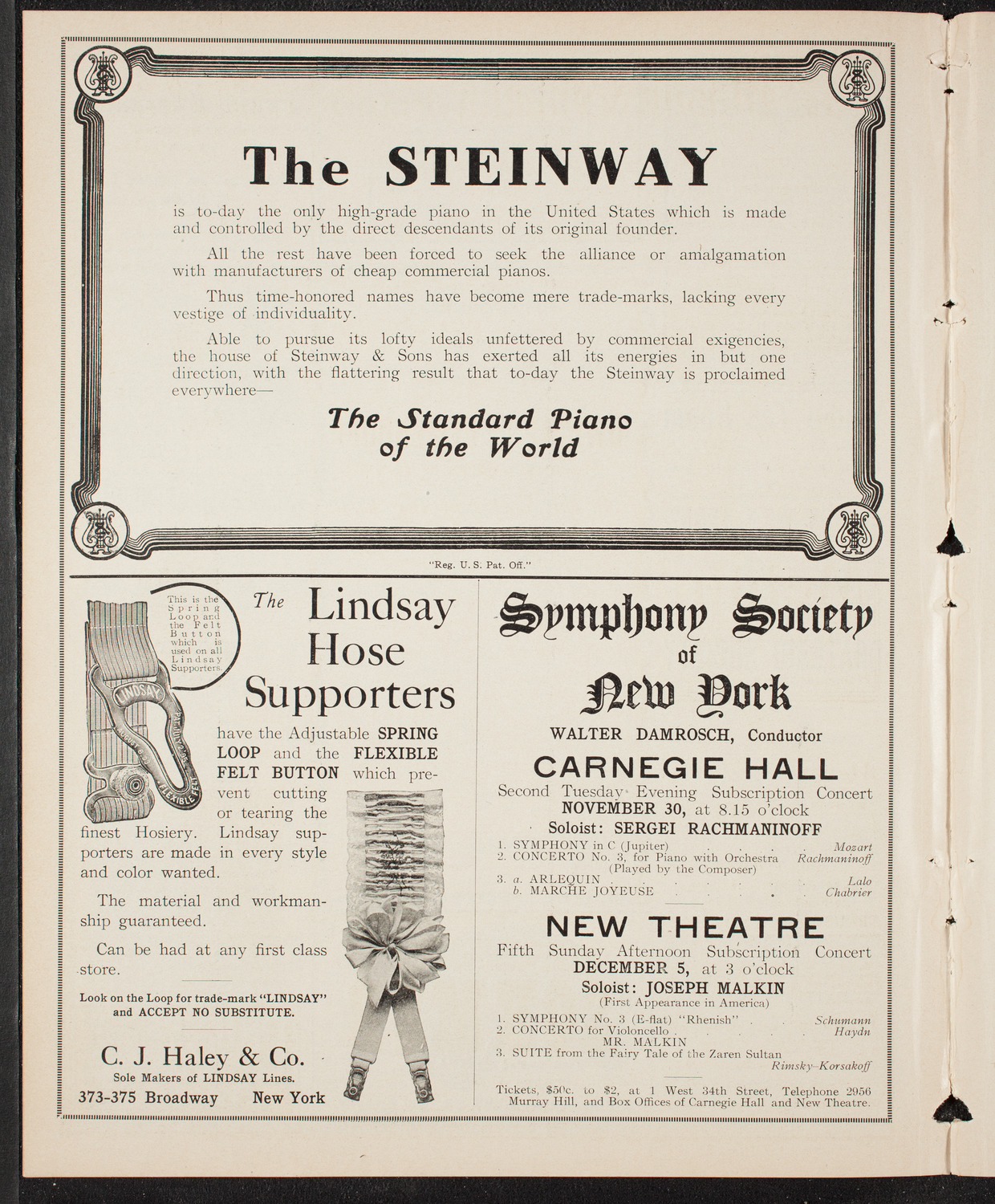 Elmendorf Lecture: At the Gates of the East, November 28, 1909, program page 4